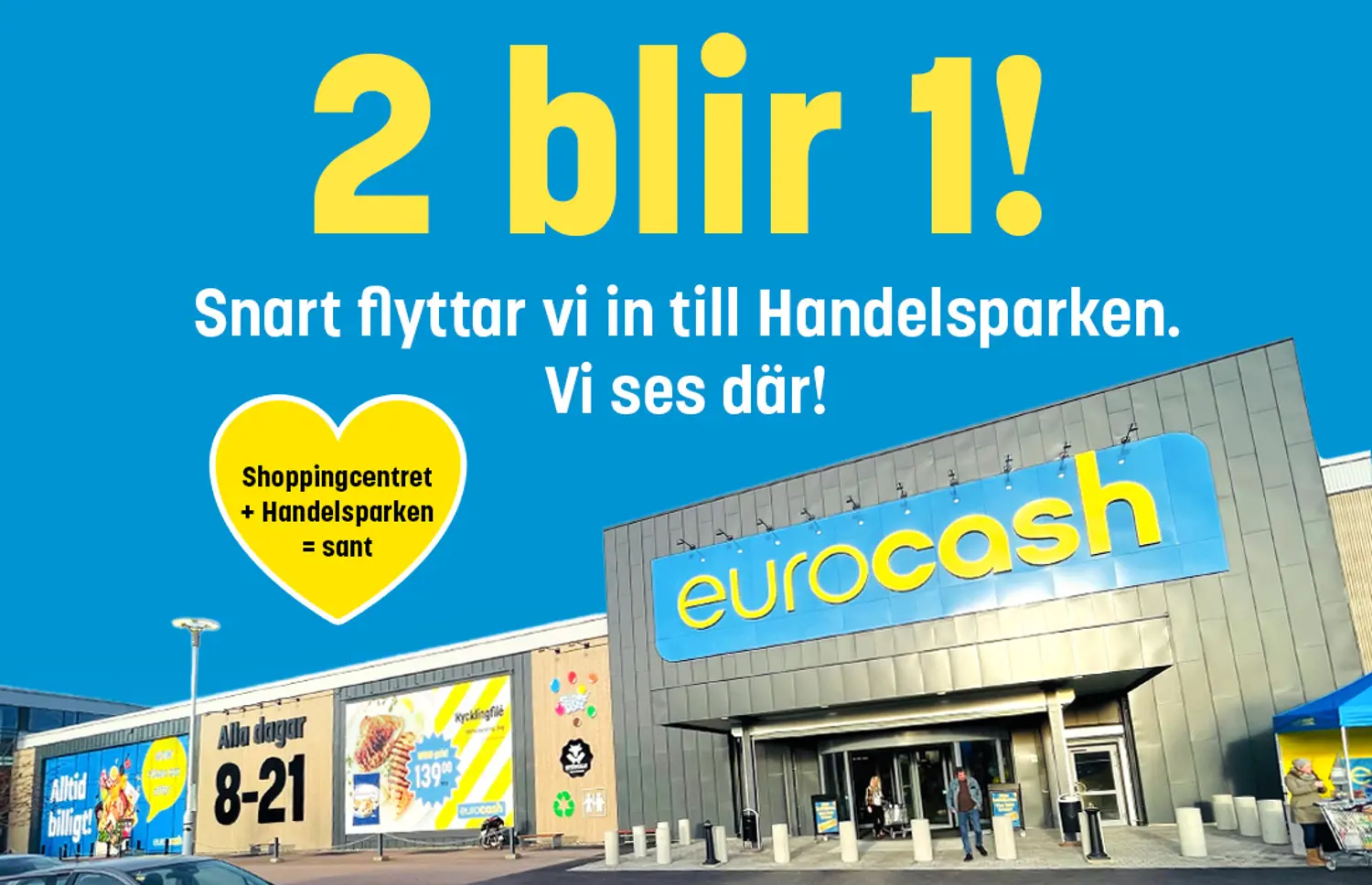 bild på eurocash butiksfasad i töcksfors handelspark