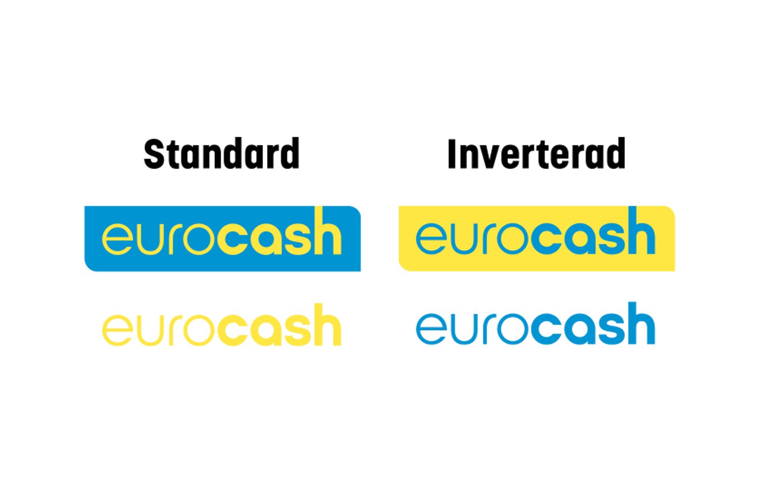 Eurocash logga i olika varianter